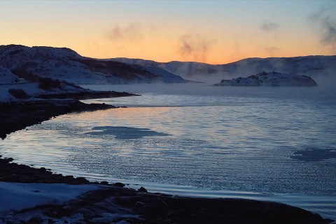 Frost Smoke over Varanger fjord